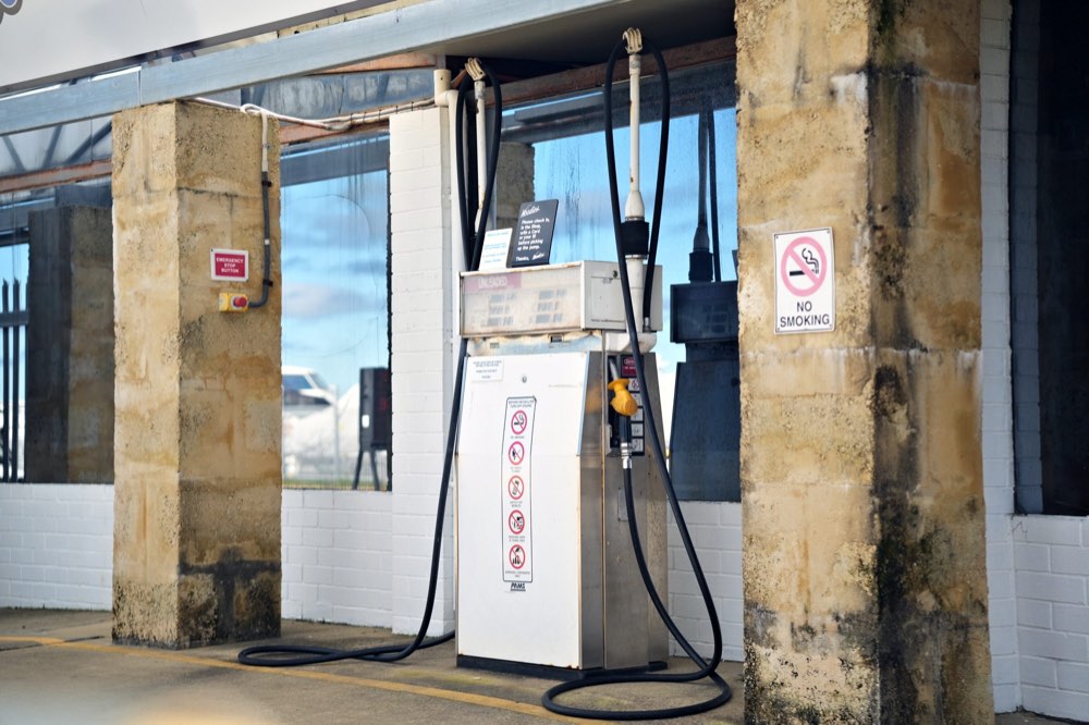The fuel bowsers at Woodies, right beside the Woodman Point ramp
